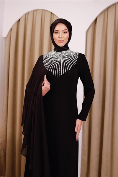 CNR5036 CODE EINÄRMELIGES ABENDKLEID MIT UMHANG