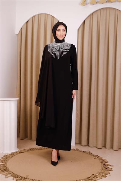 CNR5036 CODE EINÄRMELIGES ABENDKLEID MIT UMHANG