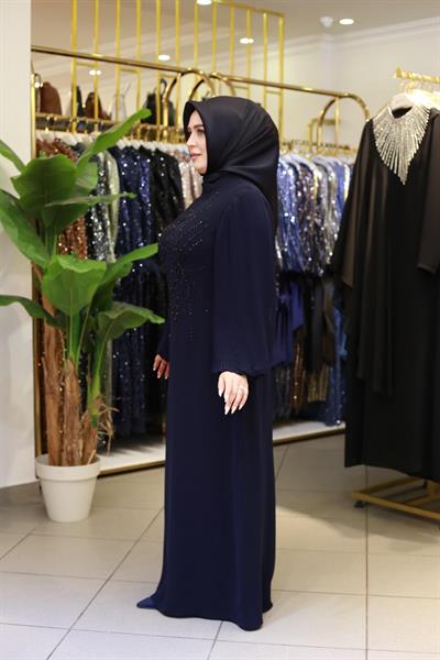 CNR5052 KOD KOLLARI PİLELİ ABİYE ELBİSE