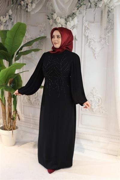 CNR5052 KOD KOLLARI PİLELİ ABİYE ELBİSE