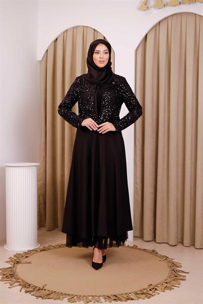 CNR5128 SEQUINED SKIRT SUIT