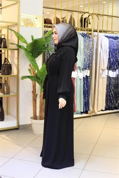 CNR5213 CODE SHOULDER HAND-EMBROIDERED ABAYA SET