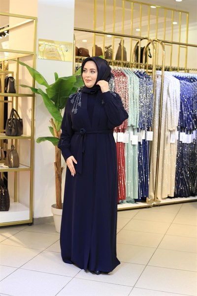 CNR5213 CODE SHOULDER HAND-EMBROIDERED ABAYA SET