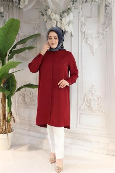 JUKI4122 KOD GÖMLEK YAKA TUNİK BORDO