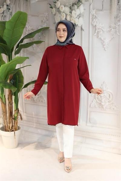 JUKI4122 KOD GÖMLEK YAKA TUNİK BORDO