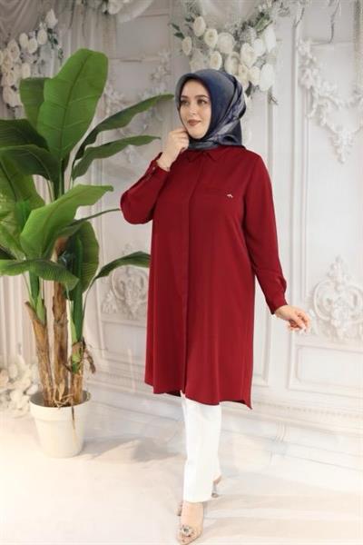 JUKI4122 KOD GÖMLEK YAKA TUNİK BORDO