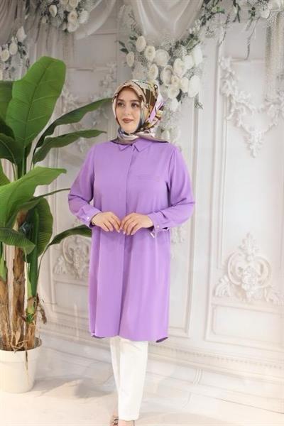 JUKI4122 KOD GÖMLEK YAKA TUNİK LİLA