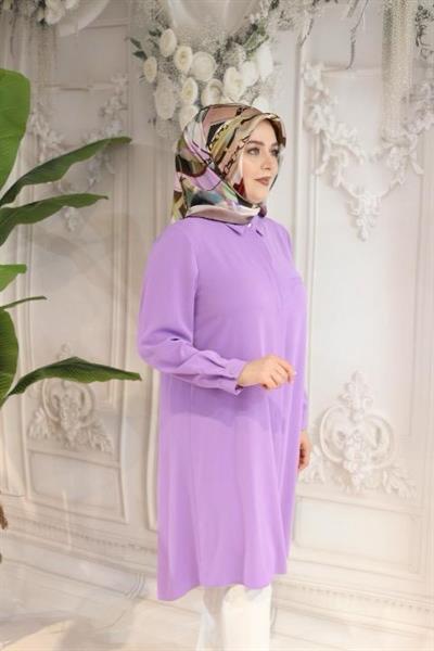 JUKI4122 KOD GÖMLEK YAKA TUNİK LİLA