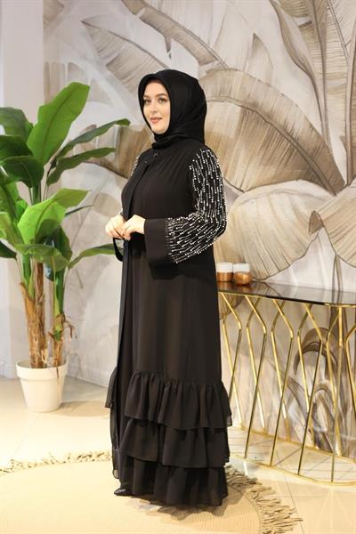 JUKI5131 CODE SLEEVES PEARLIZED SHEFON ABAYA SUIT