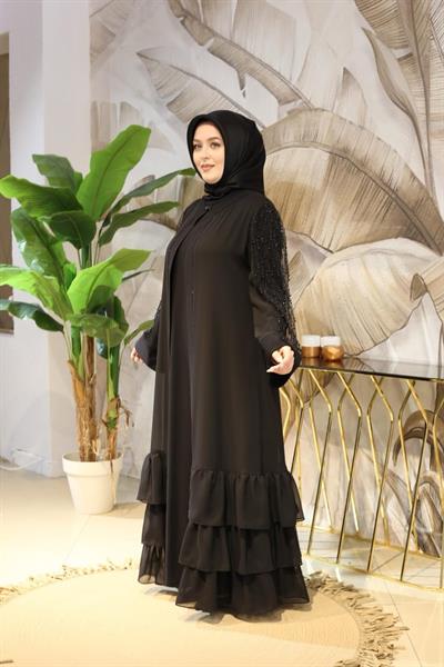 JUKI5131 CODE SLEEVES PEARLIZED SHEFON ABAYA SUIT