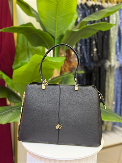 LEVİDOR SİYAH ÇİFT GÖZLÜ GOLD DETAY EL ÇANTASI 930931 SİYAH