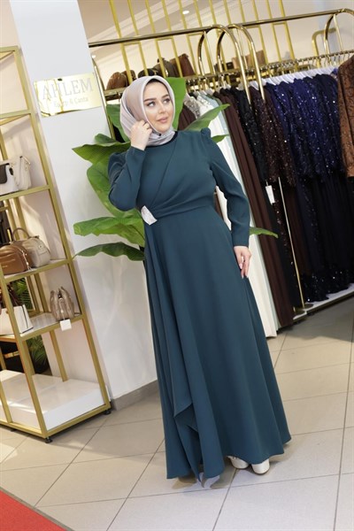 ÖNÜ DRAPELİ ELBİSE 5701 KOD