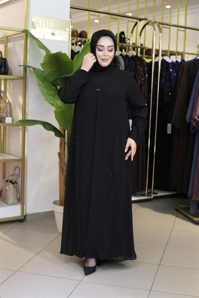6002 KOD PİLELİ ABAYA TAKIM