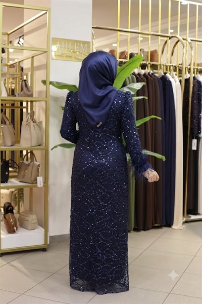 PUL DESENLİ ABİYE ELBİSE 754 KOD