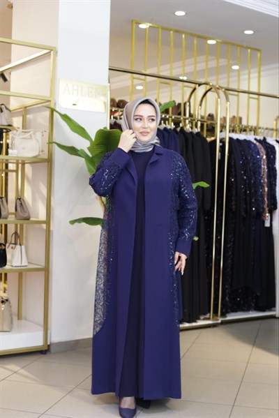 5704 CODE PAILLETTENBESTICKTER ABAYA-ANZUG