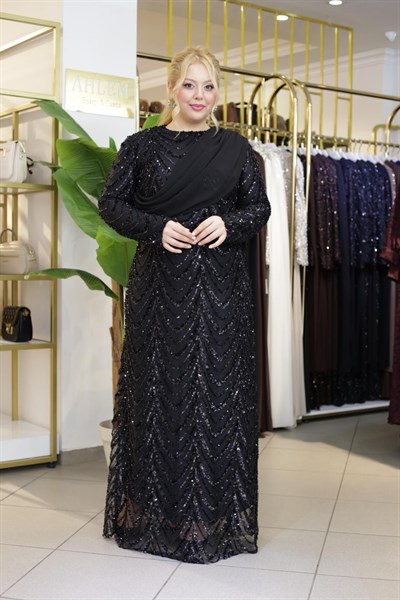 6002 KOD PULLU DRAPE DETAYLI ELBİSE