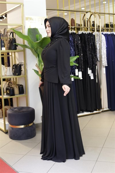 PÜSKÜL TAŞLI ABİYE ELBİSE 5011 KOD