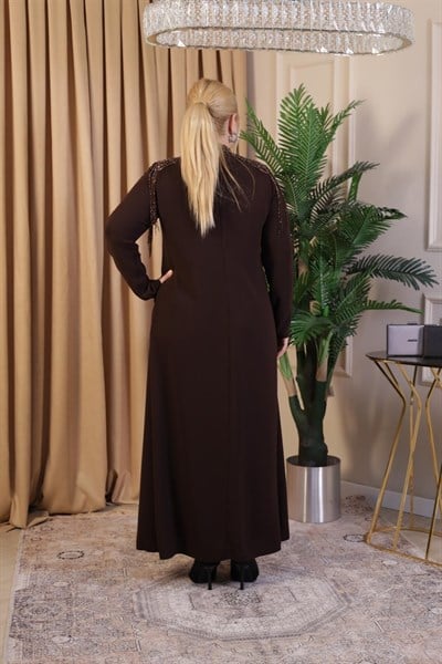 SALKIM TAŞLI KREP ELBİSE 3514 KOD