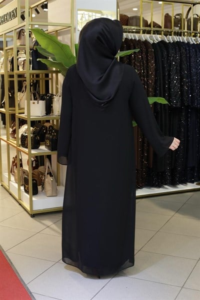 ŞİFON DETAYLI ELBİSE A004 KOD