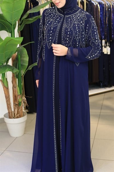 SR5053 KOD TAŞ BASKILI ABAYA TAKIM