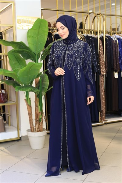 SR5053 KOD TAŞ BASKILI ABAYA TAKIM