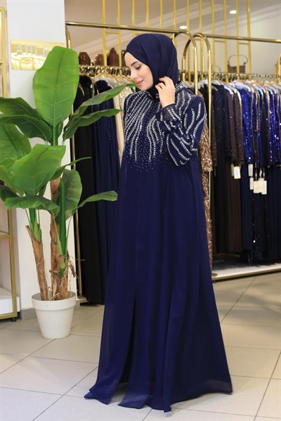 SR5054 KOD TAŞ BASKILI ABAYA TAKIM