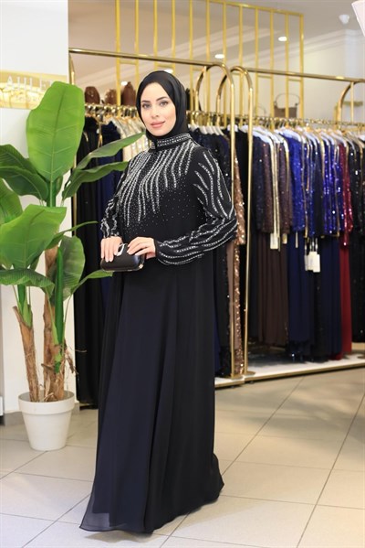 SR5054 KOD TAŞ BASKILI ABAYA TAKIM