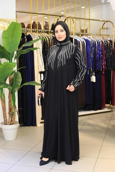 SR5054 KOD TAŞ BASKILI ABAYA TAKIM