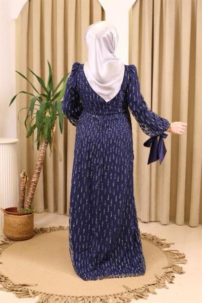 STR2566-3 CODED EMBROIDERED FABRIC EVENING DRESS