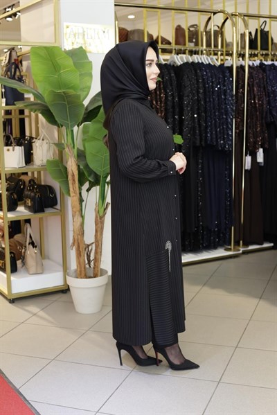 TAŞ DETAYLI ÇİZGİLİ TUNİK 3450 KOD