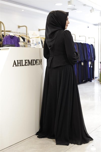 TAŞ DETAYLI DRAPELİ ABİYE ELBİSE 0068 KOD