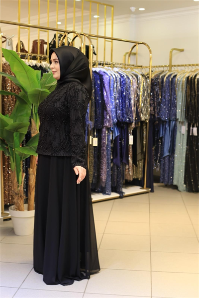 6105 CODE PEARL SHEER SKIRT DRESS