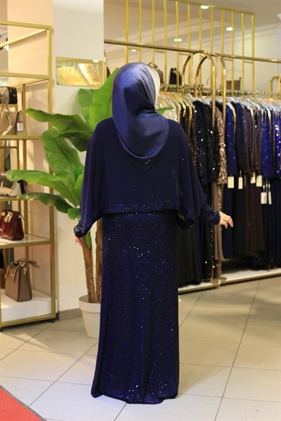 TS6120 KOD PAYET DETAYLI ŞİFON ELBİSE