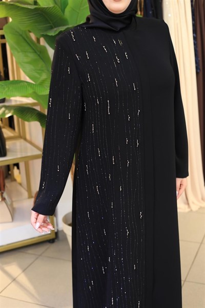 V2618 KOD SERPME TAŞ DETAYLI FERACE