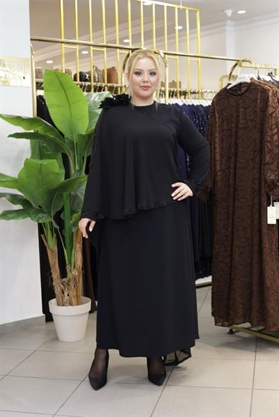 VERA ŞAL DETAYLI ELBİSE A011 KOD