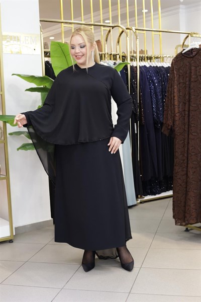 VERA ŞAL DETAYLI ELBİSE A011 KOD