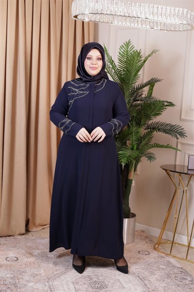 2512 CODE RUNDHALSAUSSCHNITT STEIN ABAYA
