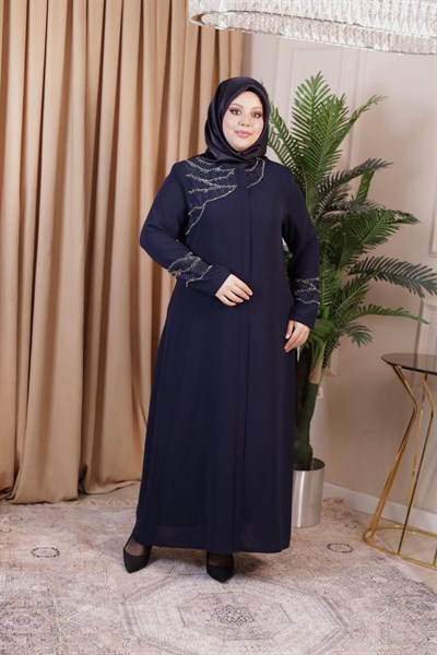 2512 CODE RUNDHALSAUSSCHNITT STEIN ABAYA
