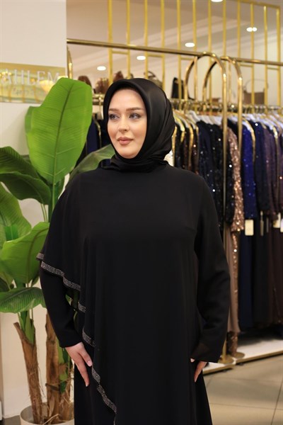 ZR2602 KOD ŞİFON TAŞLI ELBİSE