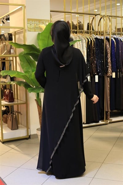 ZR2602 KOD ŞİFON TAŞLI ELBİSE