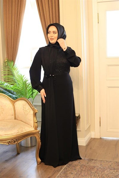 ZR2623 KOD ŞİFON DETAYLI ELBİSE