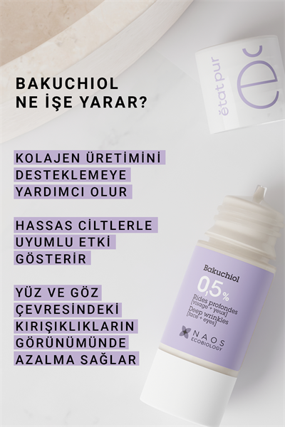 Pure Active Bakuchiol %0.5 Kırışıklık Karşıtı Saf Konsantre Bakım Serumu 15 ml