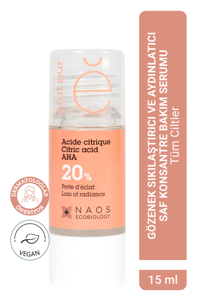 Pure Active Sitrik Asit %20 Aydınlatıcı Saf Konsantre Bakım Serumu 15 ml