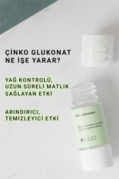 Pure Active Çinko Glukonat Sebum Dengeleyici Saf Konsantre Bakım Serumu 15 ml