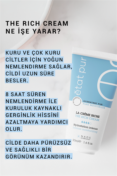Rich Moisturizing Kuru Ciltler İçin Yoğun Nemlendirici Yüz Kremi 50 ml