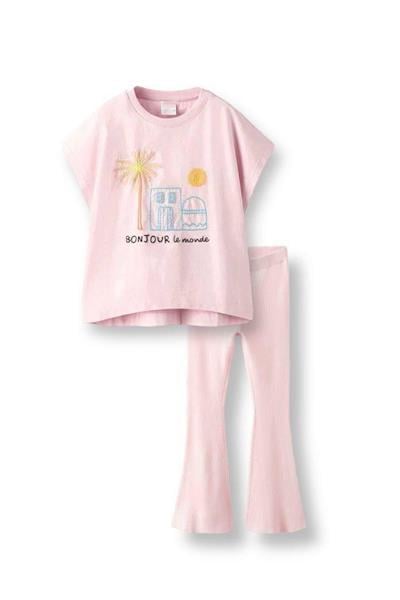  Kız Çocuk İşlemeli Alt-Üst Takım