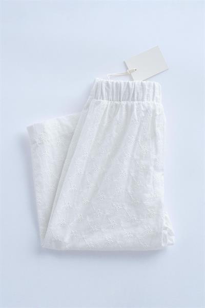 Dantel İşlemeli Astarlı Keten Pantolon