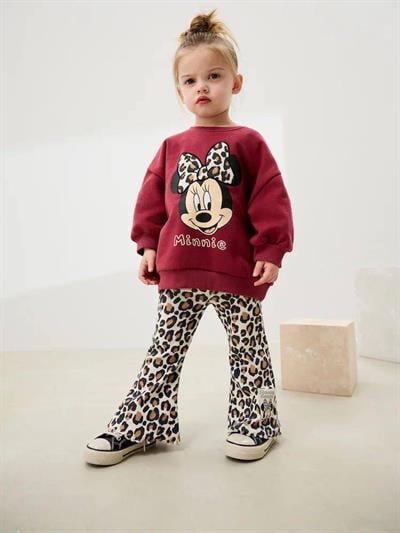 Minnie Baskılı Leopar Model Alt-Üst Takım