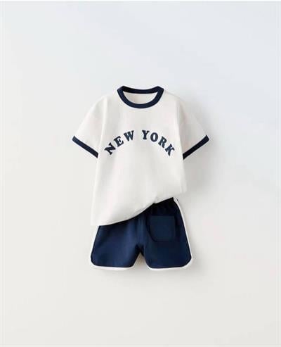 New York Tema Mini Şortlu Alt-Üst Takım