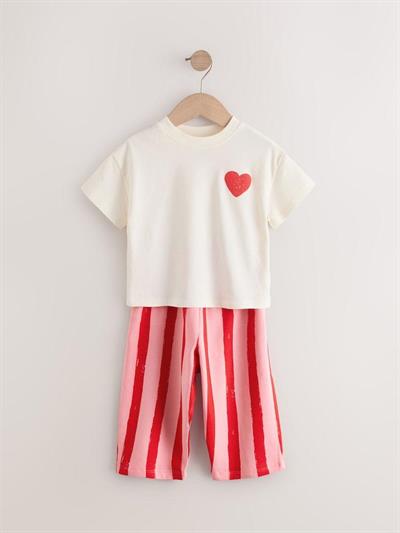 Sırt Baskılı Çizgili Pantolon Alt-Üst Takım